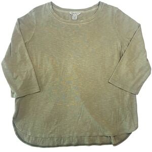 Tommy Bahama Ashby Isles Heather Green Womens XL TB 3/4 Sleeve Crew Neck TShirt